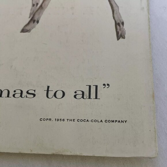 1956 Vintage Coke Coca Cola Soda Orig Magazine Ad Merry Christmas To All Santa - Picture 3 of 4